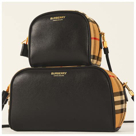 burberry micro leather and vintage check cube bag